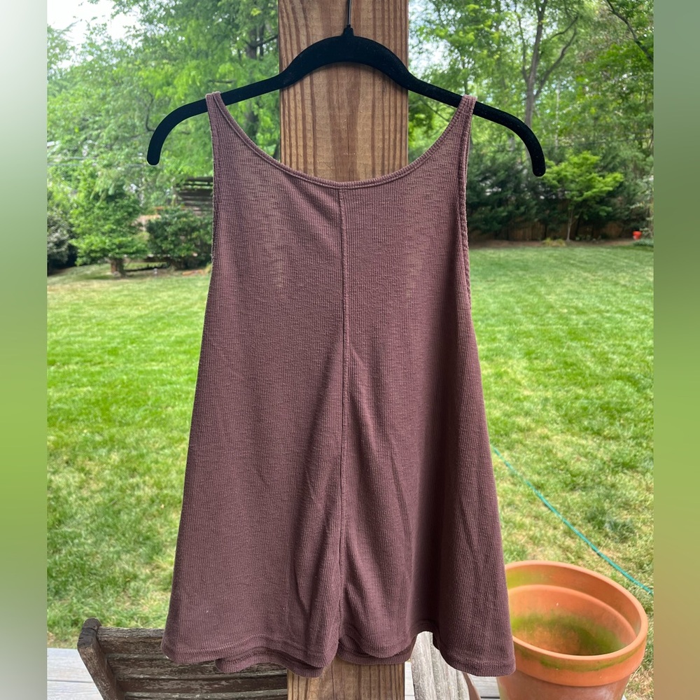 Free People Brown Ribbed Tank Top